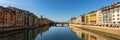 Florence Italy - Arno River and Santa Trinita Bridge Royalty Free Stock Photo