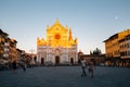 Basilica of Santa Croce at sunset in Florence, Italy