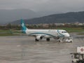 AirDolomiti Embraer ERJ-195LR taxiing in Florence Royalty Free Stock Photo