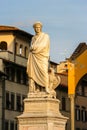 Statue of Dante Alighieri at Piazza di Santa Croce in Florence Royalty Free Stock Photo