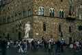 Florence, Italy - dec, 2021 monument at Piazza della Signoria square Royalty Free Stock Photo