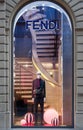 Fendi fashion shop windows in the city center of Florence