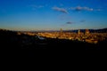 FLORENCE, ITALY - DECEMBER 29, 2017: Landscape at dawn of Florence from Piazzale Michelangelo