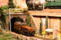 Florence, ITALY - December 2019: Miniature railway model with trains Royalty Free Stock Photo