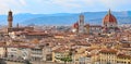 Florence in Italy with the dome of the Duomo and Palazzo Vecchio Royalty Free Stock Photo
