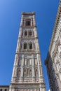 Florence, Italy - 08.27.2017:Florence, Italy - 08.27.2017: Tower of Giotto's tower of the Basilica di Santa Maria