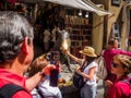 FLORENCE, ITALY - Jul 05, 2019: Fontana del Porcellino, a bronze boar rubbed by thousands of hands for luck