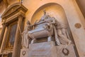 Florence, Italy - July 22, 2021: Tomb of Dante in the Church of Santa Croce in the medieval famous city of Florence, Italy Royalty Free Stock Photo