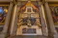 Florence, Italy - July 22, 2021: Tomb of Michael Angelo in the Church of Santa Croce in the medieval famous city of Florence, Royalty Free Stock Photo