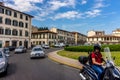 Florence, Italy - 25 June 2018: Car Automobile and motor bike traffic at Florence, Italy