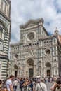 Florence, Italy - 25 June 2018: Cathedral Santa Maria del Fiore with magnificent Renaissance dome designed by Filippo Brunelleschi