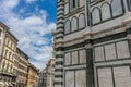 Florence, Italy - 25 June 2018: Cathedral Santa Maria del Fiore with magnificent Renaissance dome designed by Filippo Brunelleschi