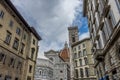 Florence, Italy - 25 June 2018: Cathedral Santa Maria del Fiore with magnificent Renaissance dome designed by Filippo Brunelleschi