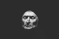 Closeup view of death mask of Dante Alighieri