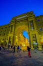 FLORENCE, ITALY - JUNE 12, 2015: The famouse arch of Triumph in Piazza della Repubblica or Republic Square. This is one