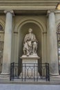 Florence, Italy - 25 June 2018: Filippo Brunelleschi Statue at Cathedral Santa Maria del Fiore, Florence, Italy