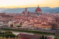 Florence, Italy -20 June, 2019 : panorama of the city at twilight Royalty Free Stock Photo