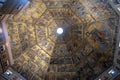 Panoramic view of interior of Florence Baptistery on Piazza del Duomo