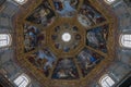 Panoramic view of interior cupola of the Medici Chapels (Cappelle Medicee)