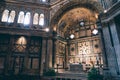 Panoramic view of interior of Florence Baptistery on Piazza del Duomo