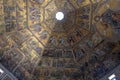 Panoramic view of interior of Florence Baptistery on Piazza del Duomo