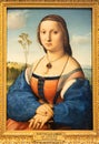 Florence, Italy - Portrait of Maddalena Doni, 1506, by Raffaello Sanzio. Raphael - Renaissance painting masterpiece Royalty Free Stock Photo