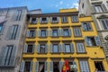 Florence, Italy - 25 June 2018: Scuderia Ferrari Scarlet Tifosi flag flying against a window in Florence, Italy Royalty Free Stock Photo