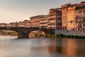 Florence, Italy -20 June, 2019 : view of St Trinity Bridge Royalty Free Stock Photo