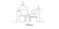 Florence of the Italy landmarks skyline illustration