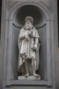 Florence, Italy - Leonardo da Vinci statue outside the Uffizi Gallery Royalty Free Stock Photo
