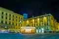 FLORENCE, ITALY, MARCH 15, 2016: Night view of the piazza della repubblica square in the italian city florence which is Royalty Free Stock Photo