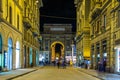 FLORENCE, ITALY, MARCH 15, 2016: Night view of the piazza della repubblica square in the italian city florence which is Royalty Free Stock Photo