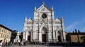 Florence, Italy - March 16, 2017: Unidentified persons visit the Basilica di Santa Croce in Florence, Italy Royalty Free Stock Photo