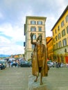 Florence, Italy - May 01, 2014: The bronze statue dedicated to the fighters for independence of Italy