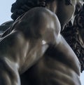 Bronze statue of The Perseus with the head of Medusa , fragment Royalty Free Stock Photo