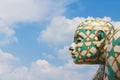 Florence, Italy - May 23, 2011: detail of sculpture by the artist Rabarama in the open air in a sunny day with clouds Royalty Free Stock Photo