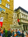 Florence, Italy - May 01, 2014: Hercules and Cacus statue at Piazza della Signoria i Florence at Italy.