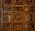 Florence, Italy, May 20, 2023 : interiors and architectural details of the Palazzo Vecchio and the statues of the squares Royalty Free Stock Photo