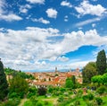 A magical view of Florence from the rose garden Giardino delle Rose