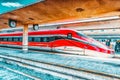 FLORENCE, ITALY - MAY 15, 2017 : Modern high-speed passenger train stand on the Florence railways station-Firenze Santa Maria