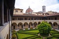 Florence, Italy - May 19, 2014: Tangerine tree in Laurentian library. Royalty Free Stock Photo