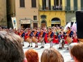 Florence, Italy - May 01, 2014: Tourists watching Trofeo Marzocco parade in Florence, Italy