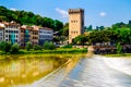 Florence Italy Medieval Tower by River Royalty Free Stock Photo