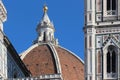 FLORENCE, ITALY - NOVEMBER, 2015: Brunelleschi dome, Santa Croce cathedral, detail Royalty Free Stock Photo