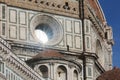 FLORENCE, ITALY - NOVEMBER, 2015: Brunelleschi dome, window with sunlight reflection