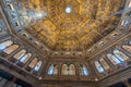 Mosaic-covered interior of the octagonal dome in Baptistery of Saint John in Florence, Italy