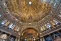 Mosaic-covered interior of the octagonal dome in Baptistery of Saint John in Florence, Italy