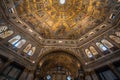 Mosaic-covered interior of the octagonal dome in Baptistery of Saint John in Florence, Italy