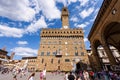 Florence, Italy from Piazza della Signoria with Palazzo Vechio Royalty Free Stock Photo