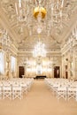 Florence, Italy - Pitti Palace - Empty conference Room for indoor event Royalty Free Stock Photo